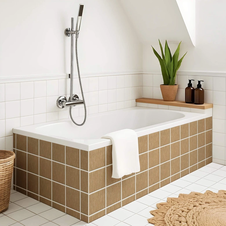 Tile stickers metal look, brushed gold - Furniture foil, kitchen splashback, bathroom foil 