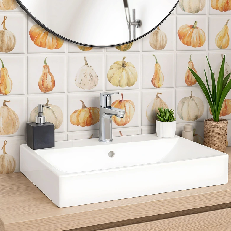 Sticker pour carrelage Aquarelle - Potiron - Set de 12 