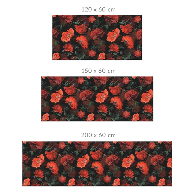 Küchenrückwand UN Designs - Rote Blüten 