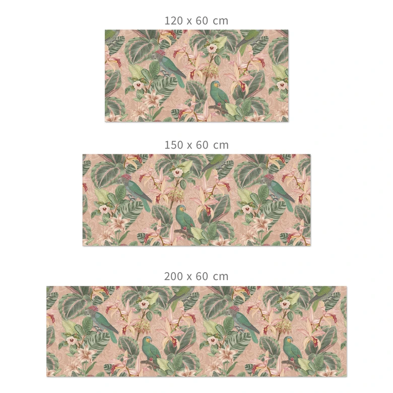 Küchenrückwand Dschungel mit Papageien Rosa - Bloomery Decor 