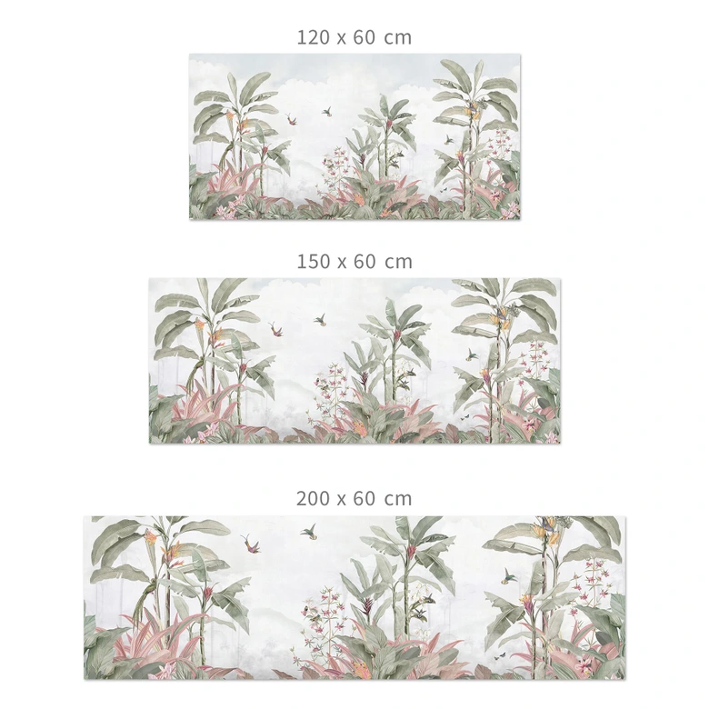 Küchenrückwand Tropische Idylle mit Kolibri Blau - Bloomery Decor 