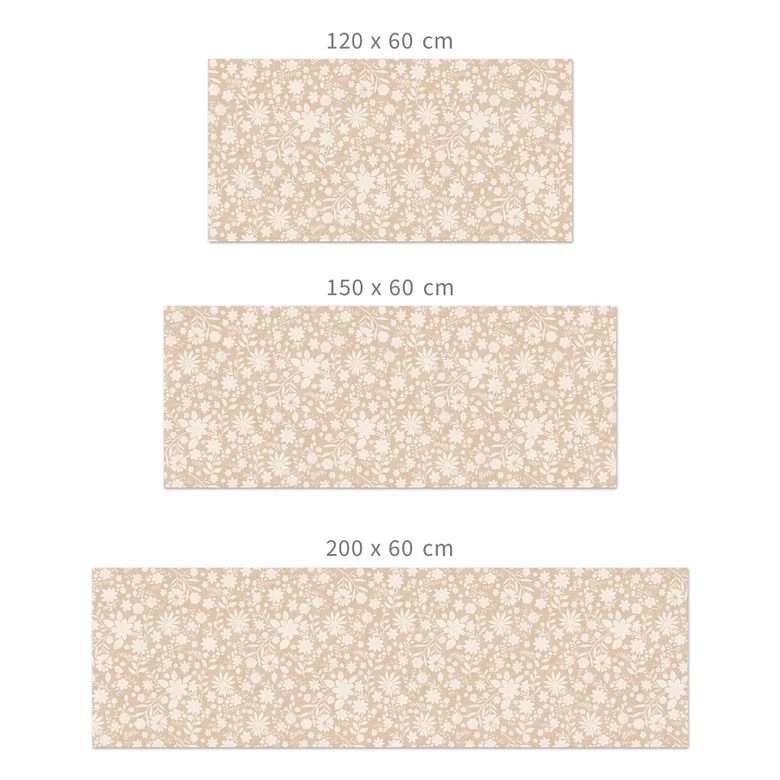 Florale Küchenrückwand Vintage Blumen in Leinenoptik - Bloomery Decor 