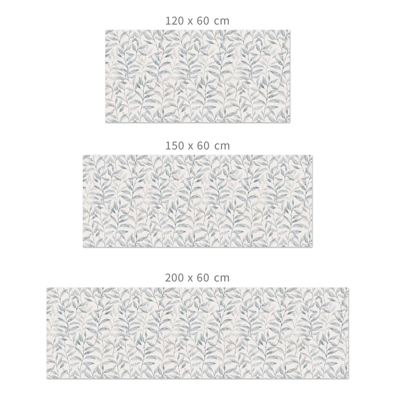 Küchenrückwand Zarte Aquarell-Blätter - Soft Grau - Erweiterbar - Bloomery Decor 