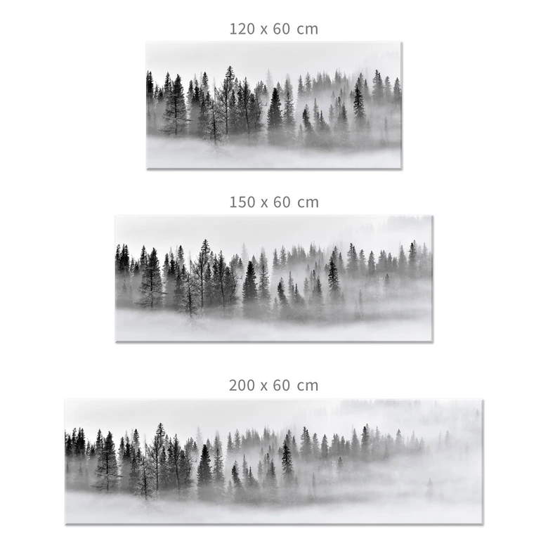 Küchenrückwand Nebelwald in Schwarz-Weiß - Xu 