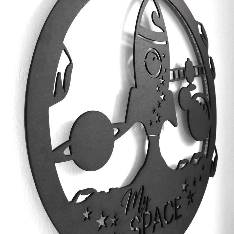 LED-Leuchtdeko aus MDF - My Space Rakete 