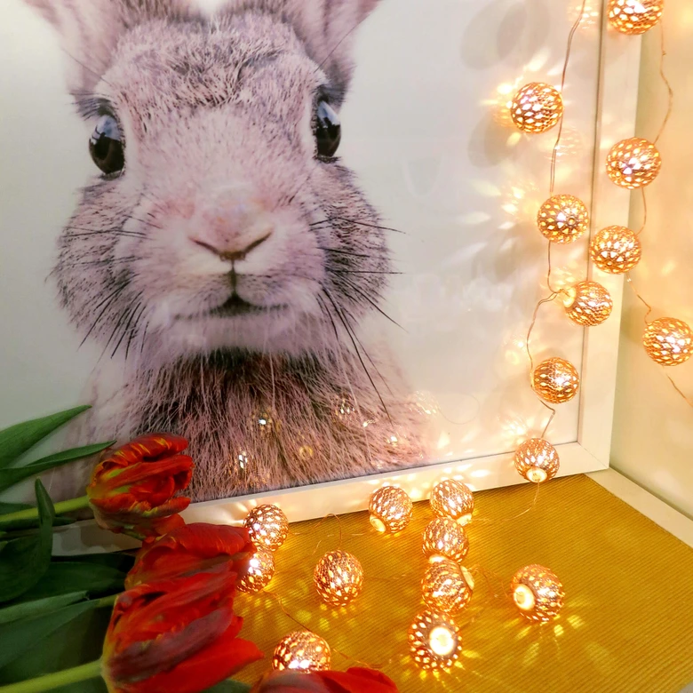 LED Lichterkette Laternenkugeln Marokko Kupfer 20-teilig 