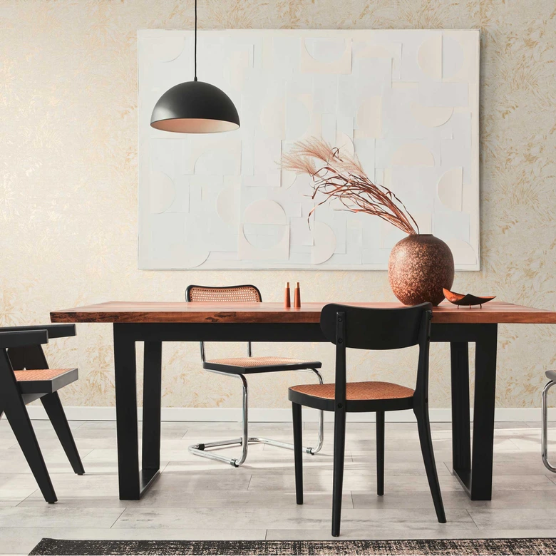 Papel pintado vegetal inspirado en la naturaleza crema-beige - Papel pintado no tejido 