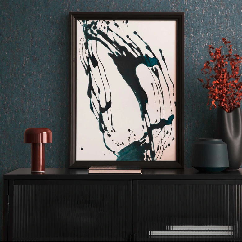 Struktur-Tapete in Marineblau Metallic - Elegante Vliestapete für moderne Räume 