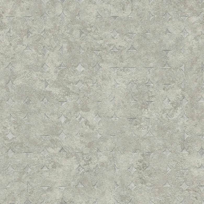 Designer Vliestapete in Betonoptik mit dezenter Diamantenstruktur in Hellem Grau 