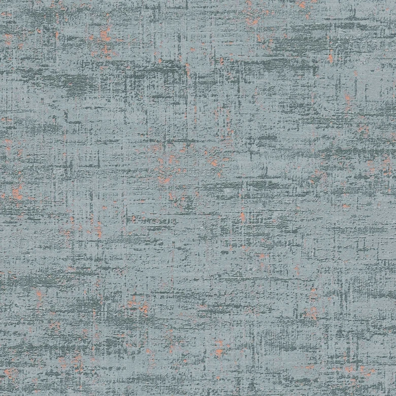 Papier peint intissé abstrait en vert avec des accents cuivrés - papier peint moderne d'aspect béton 