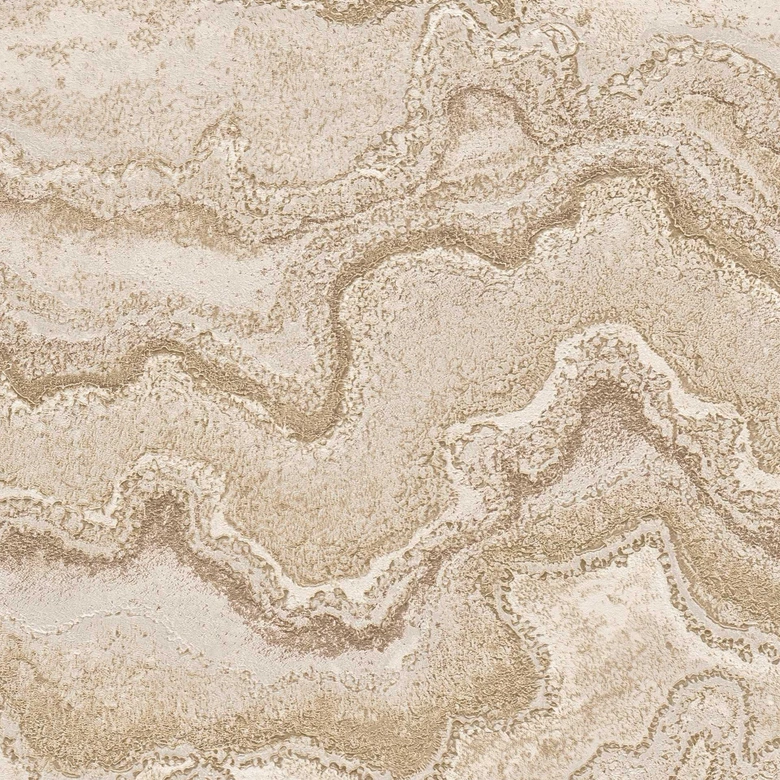 Papier peint à effet marbré beige sable or - papier peint texturé en pierre naturelle 