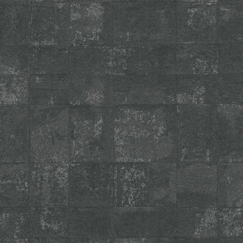 Papier peint effet pierre métallisé brillant anthracite - papier peint intissé de luxe gris foncé 