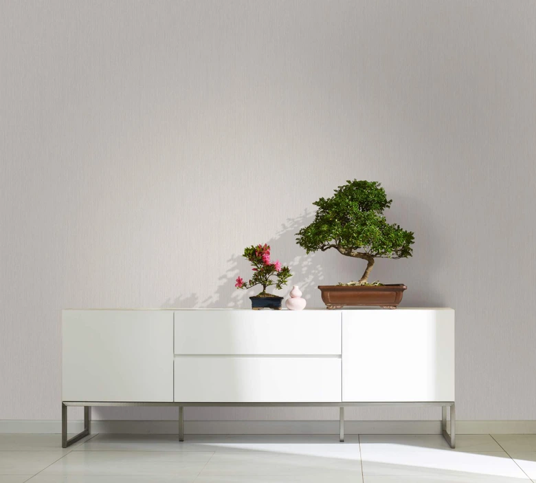 Vliestapete mit leicht linierter Struktur beige Struktur 