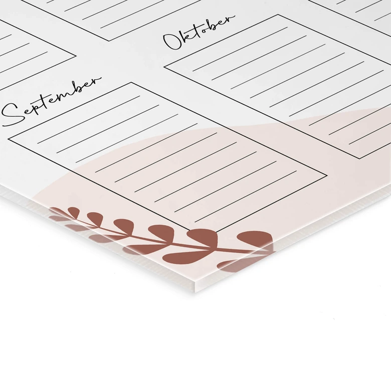 Acrylboard Memoboard Geburtstage Jahrestage - transparent 