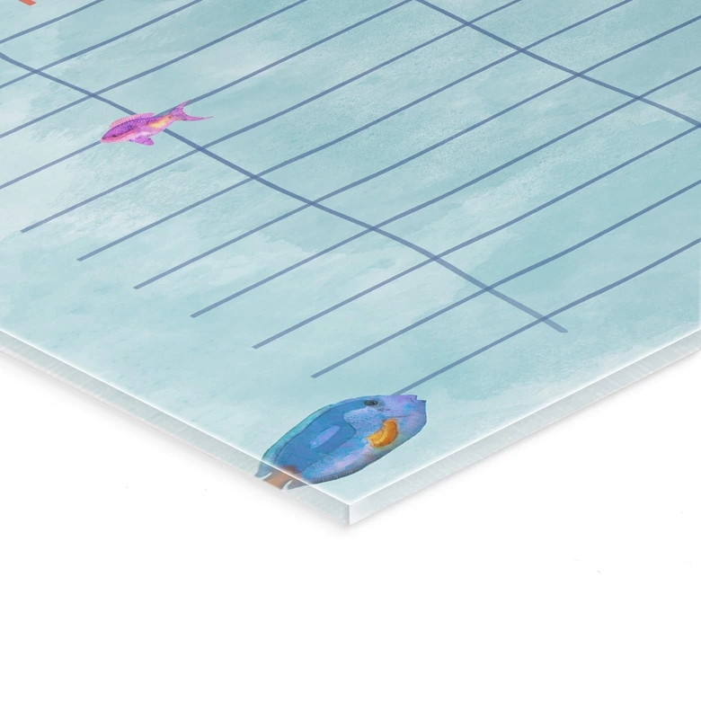 Acrylboard Memoboard Stundenplan Meerestiere - Transparent  