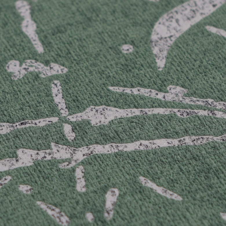 Non-woven wallpaper Fee Wild Free green gray metallic - grasses wildflowers living room bedroom 