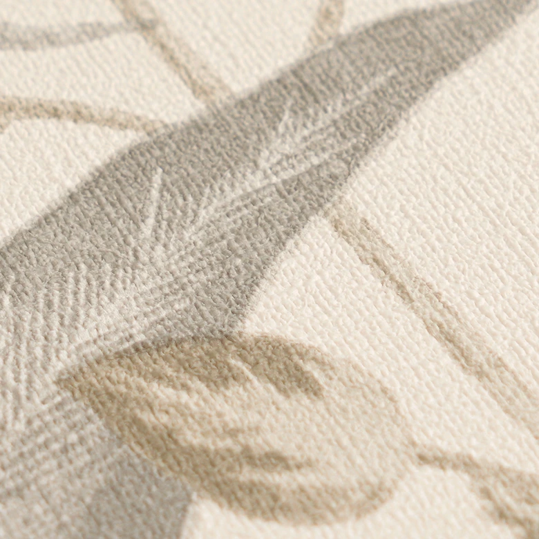 Vliestapete Elodie Maison Botanique creme grün blau - grau Blätter Gräser Kräuter Wohnzimmer 