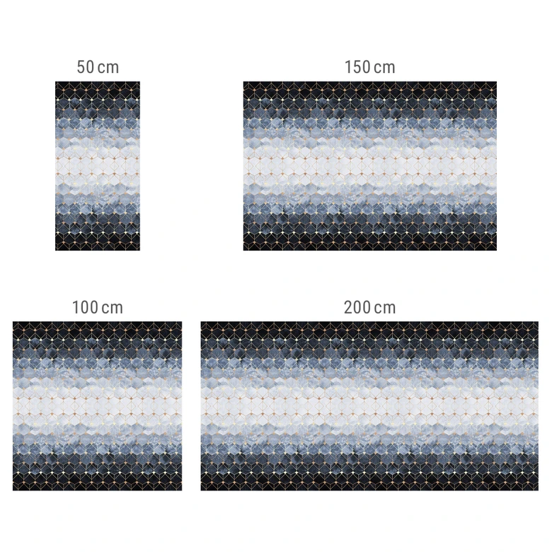 Stickers pour meuble Fredriksson - Hexagone : bleu et or 