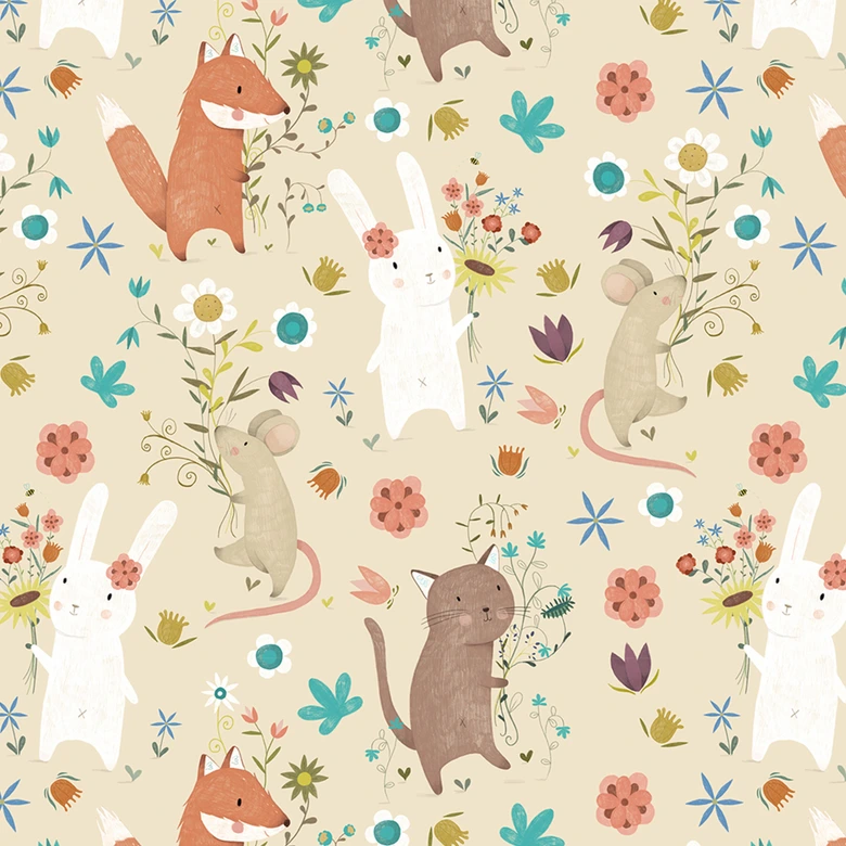 Vinilo adhesivo muebles - Recogiendo flores 