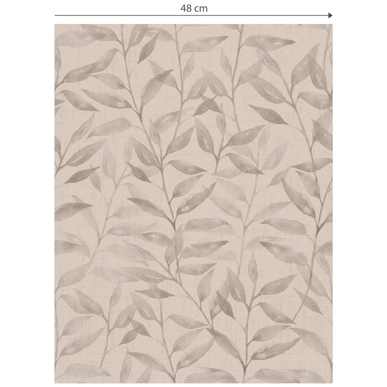 Mustertapete Zarte Aquarell-Blätter - Soft Grau - Bloomery Decor 