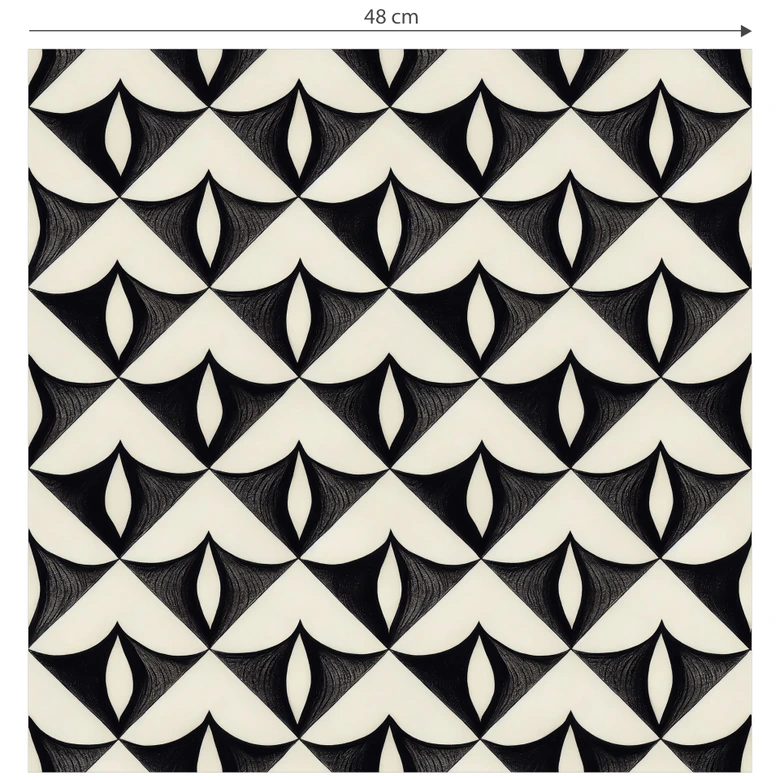 Mustertapete Geometrische Ornamente in Schwarz-beige - Treechild 