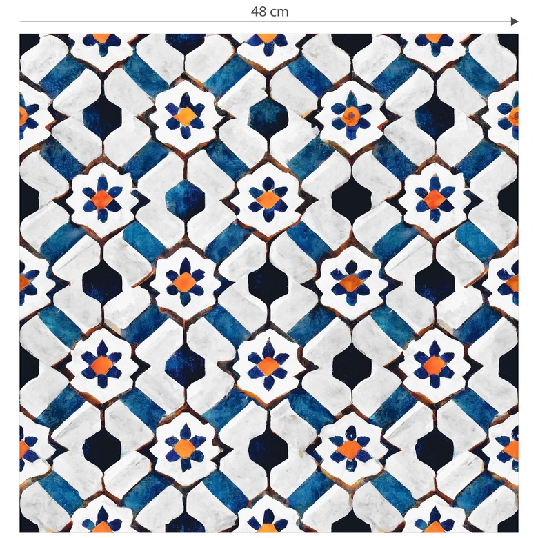 Mustertapete Geometrisches Muster mit Blumen - Treechild 
