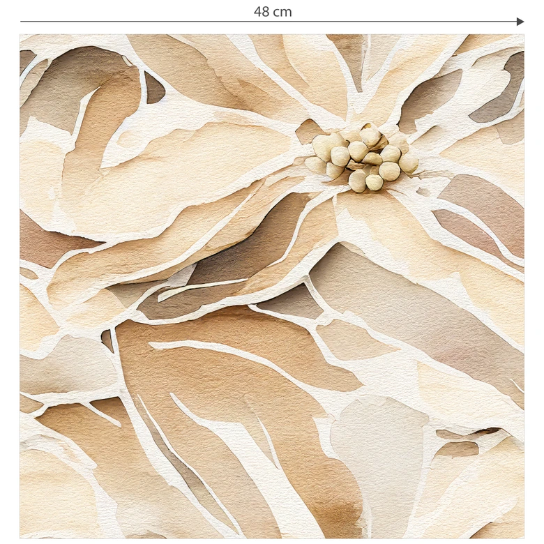 Mustertapete Große, beigefarbene Blüten | Florales Design - Treechild 