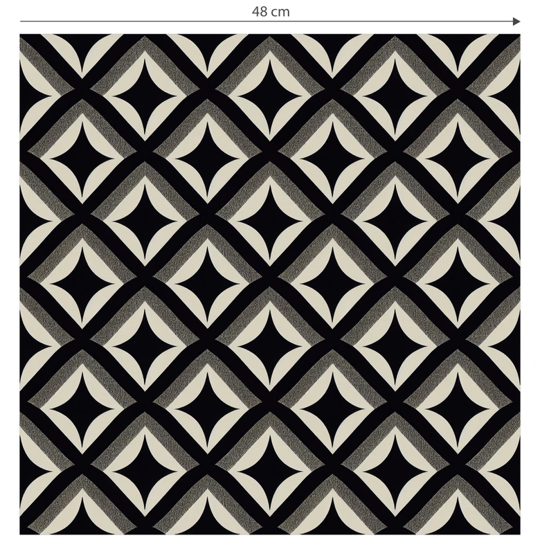 Tapet med mønster sort-beige ornamenter - Treechild 