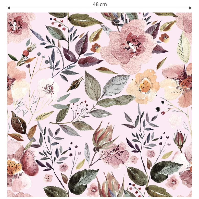 Mustertapete UN Designs - Blüten in Aquarell 