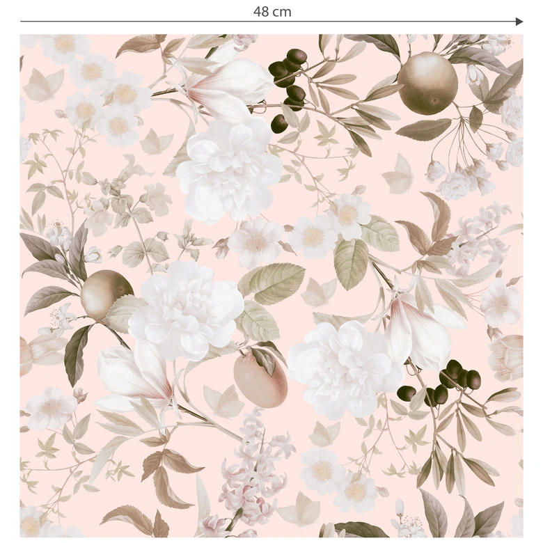 Boho Patroonbehang met bloemen en fruit - UN Designs 