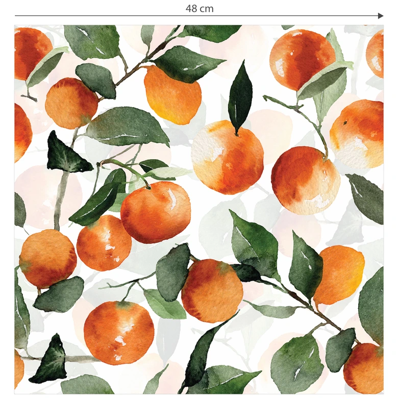 Mustertapete Obst - Fruchtige Mandarinen - UN Designs 