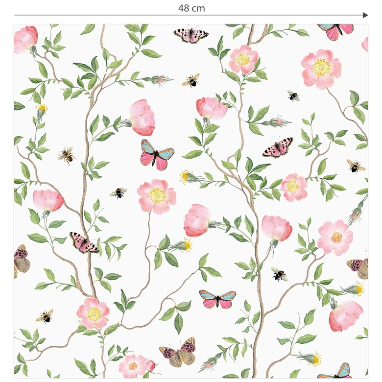 Patroonbehang Roze kerstrozen in de lente - UN Designs 