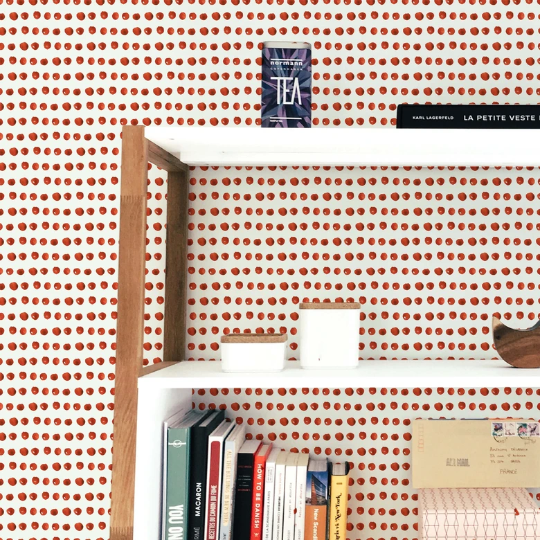 Patroonbehang – Aquarel Dots 01 – rood 