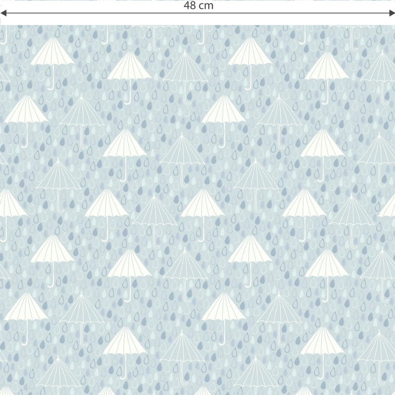 Mustertapete No more rainy days - blau 