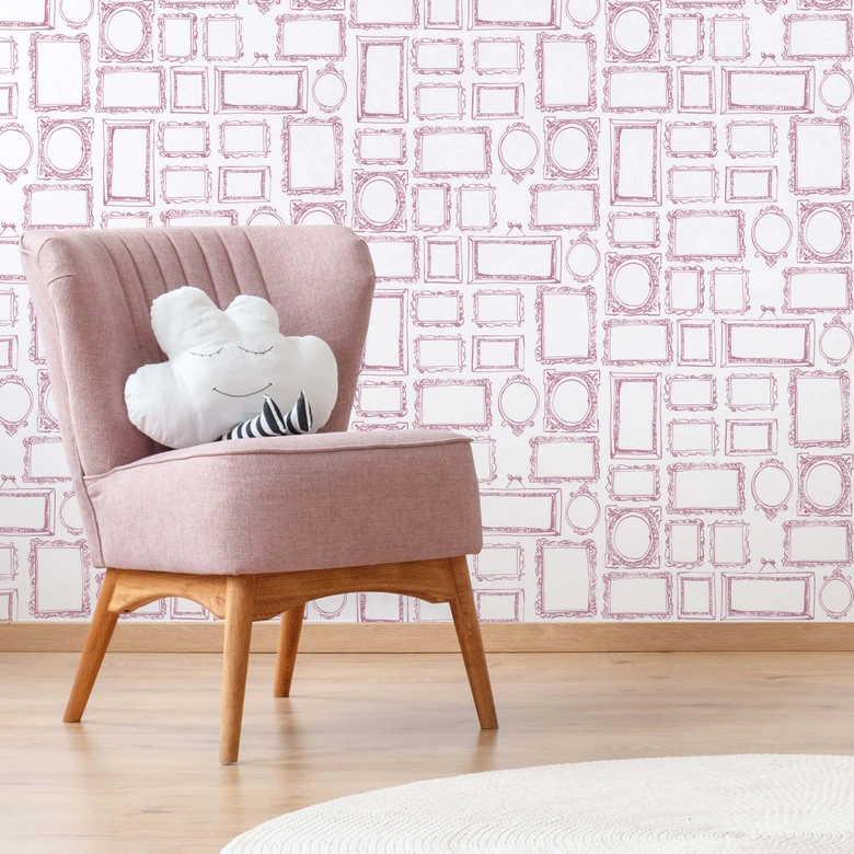 Mustertapete - Frame Your Life - rosa 