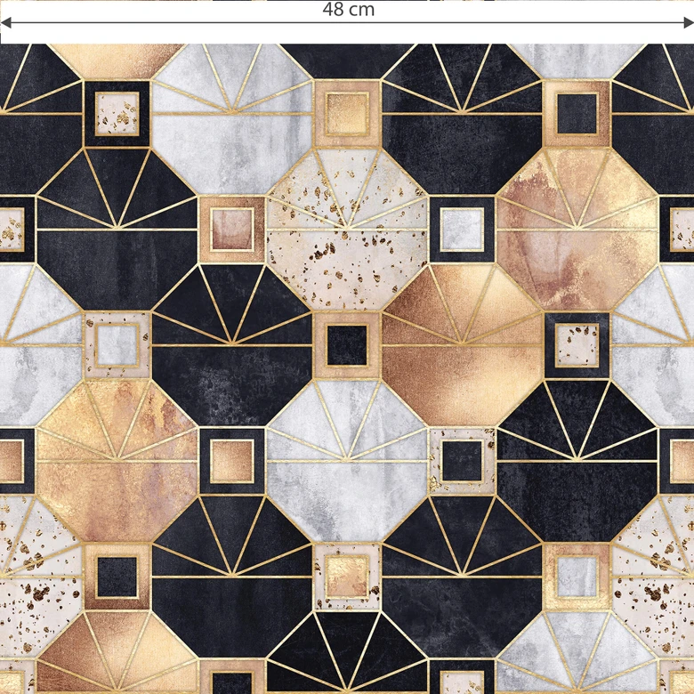 Mustertapete Fredriksson - Art Deco: Gold und Schwarz 