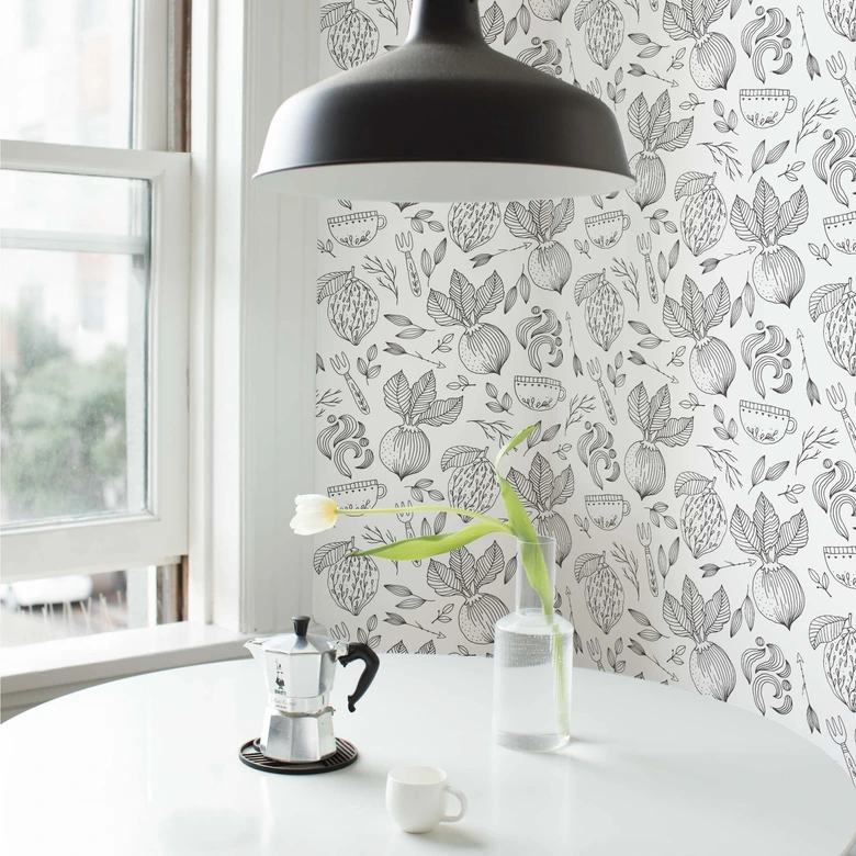 Mustertapete Radieschen 