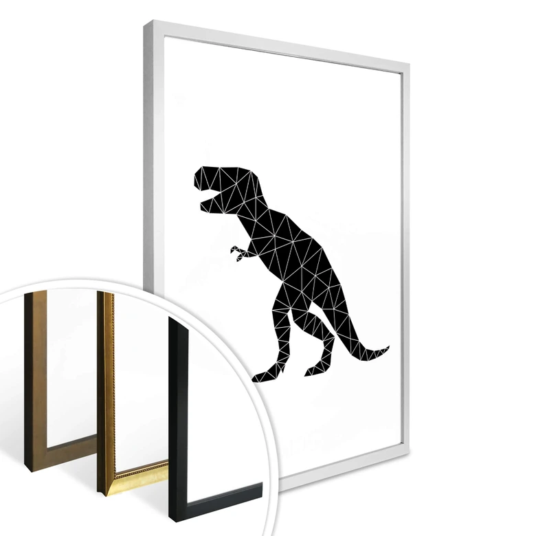 Poster Nouveauprints - Geometrisk dinosaurie T-Rex 