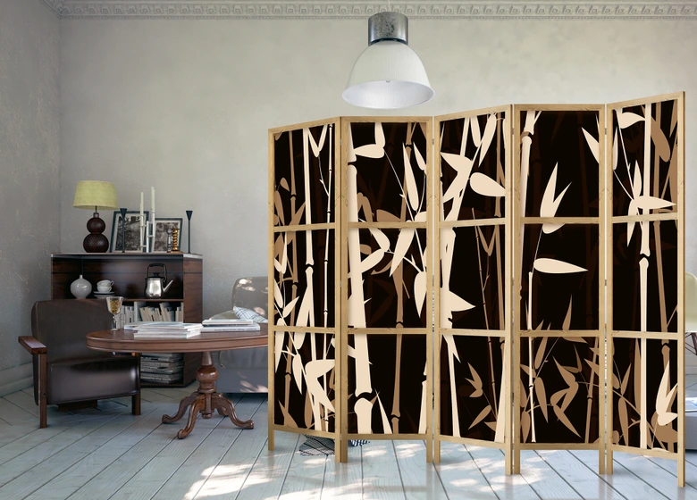 Japanischer Paravent, Raumteiler freistehend, Trennwand - Japanischer Stil: Bambus 
