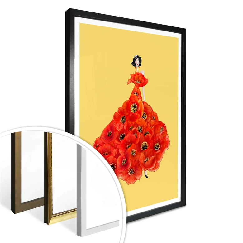 Póster Korenkova - Fashion Poppies amarillo 