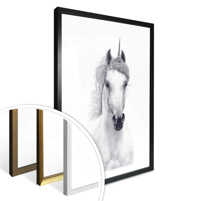 Póster Korenkova - Unicornio blanco 