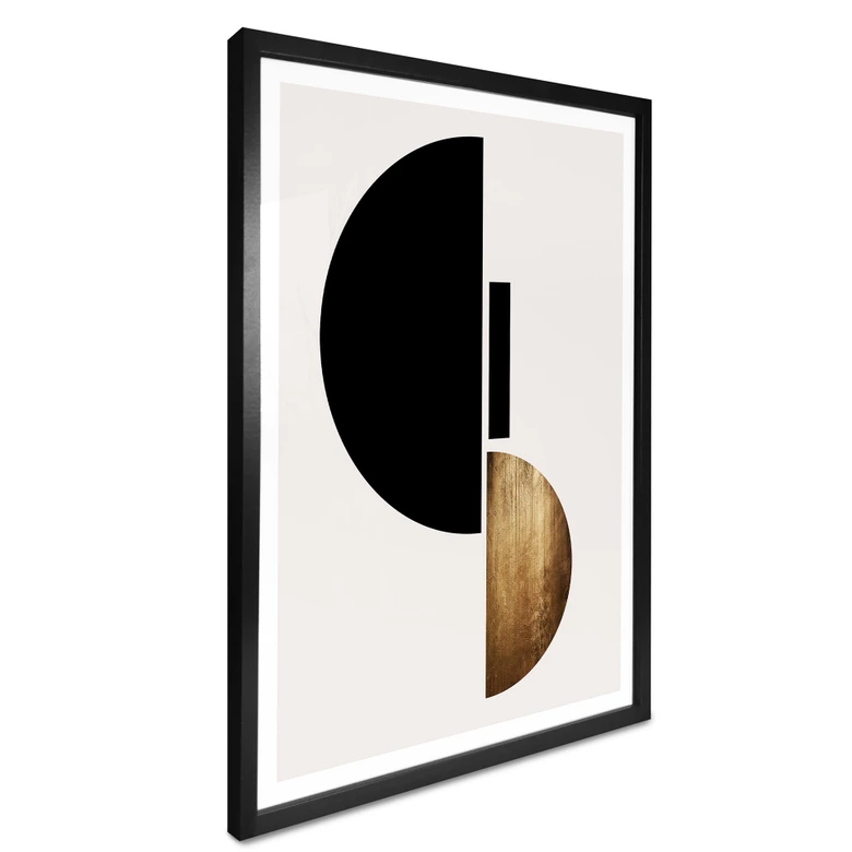 Poster Kubistika - Empreinte dorée 