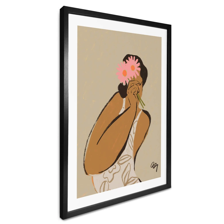 Plakat Różowe kwiaty we włosach - Arty Guava 