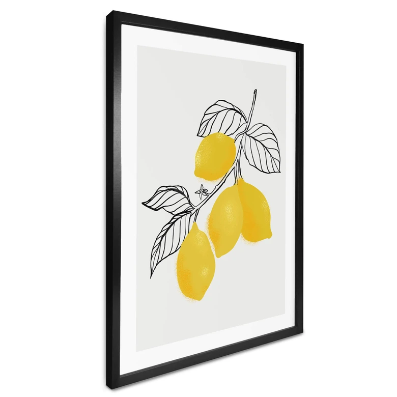 Poster Blursbyai - Illustration eines Zitronenzweiges 