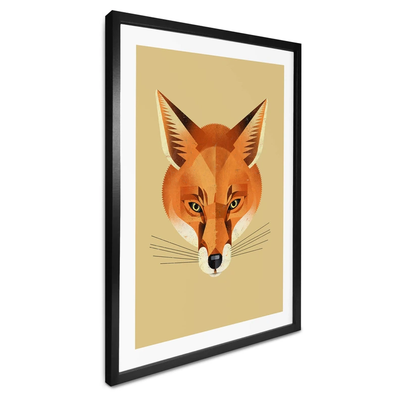 Poster mit Tier-Motiv - Fuchs - Braun 