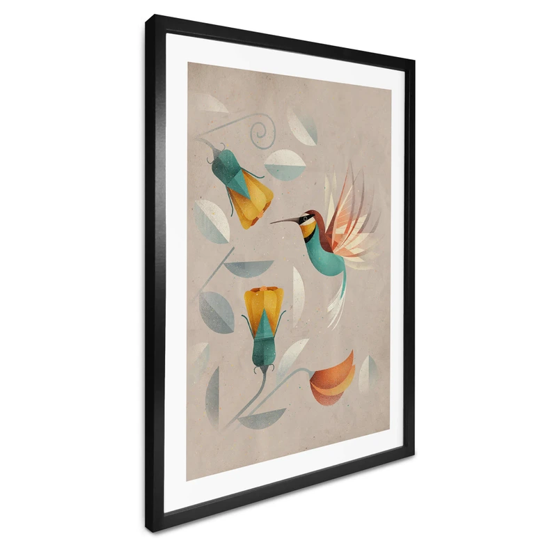 Poster Abstrakt - Kolibri - Braun 