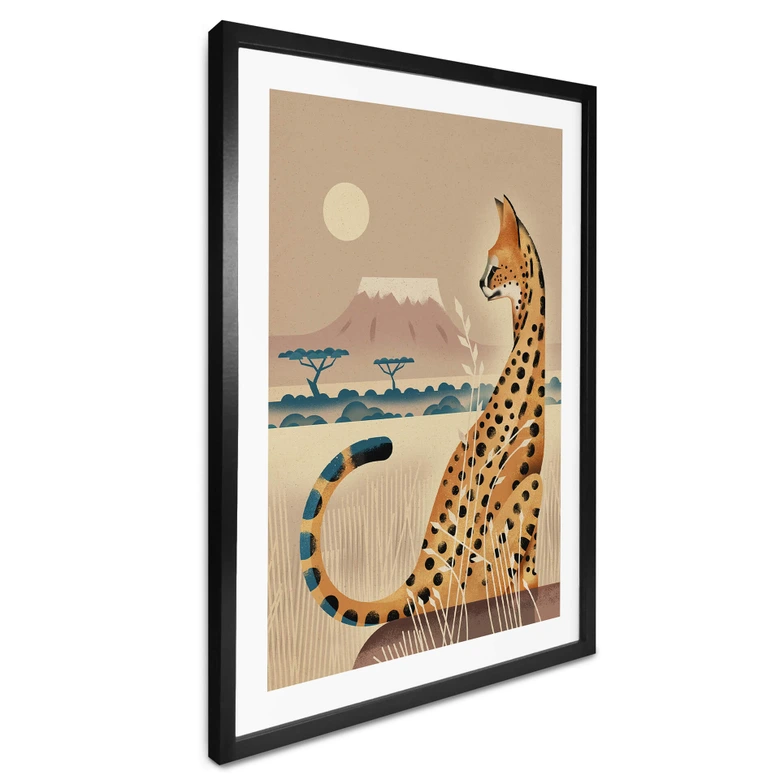Poster Kinderposter Serval - Braun 