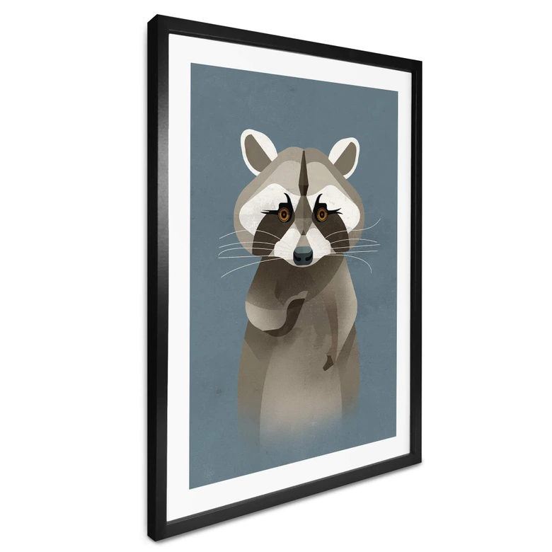 Poster Waschbär - Braun 