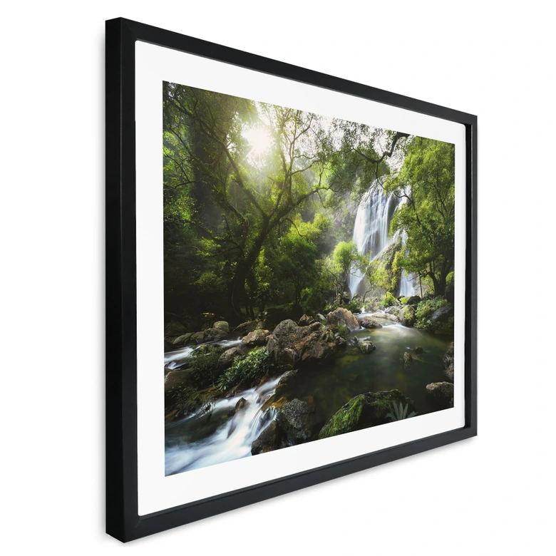 Poster Wasserfall im Wald - Naturfotografie - Foto 