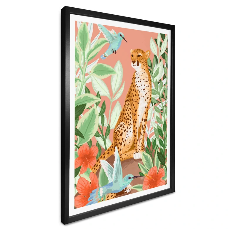 Poster Goed Blauw - Tropisch Pink 